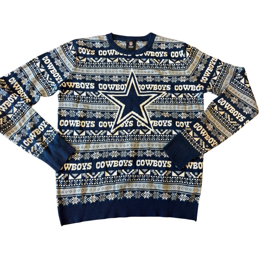 NFL Dallas Cowboys Holiday Crew Neck Sweater Top Shirt Men size L